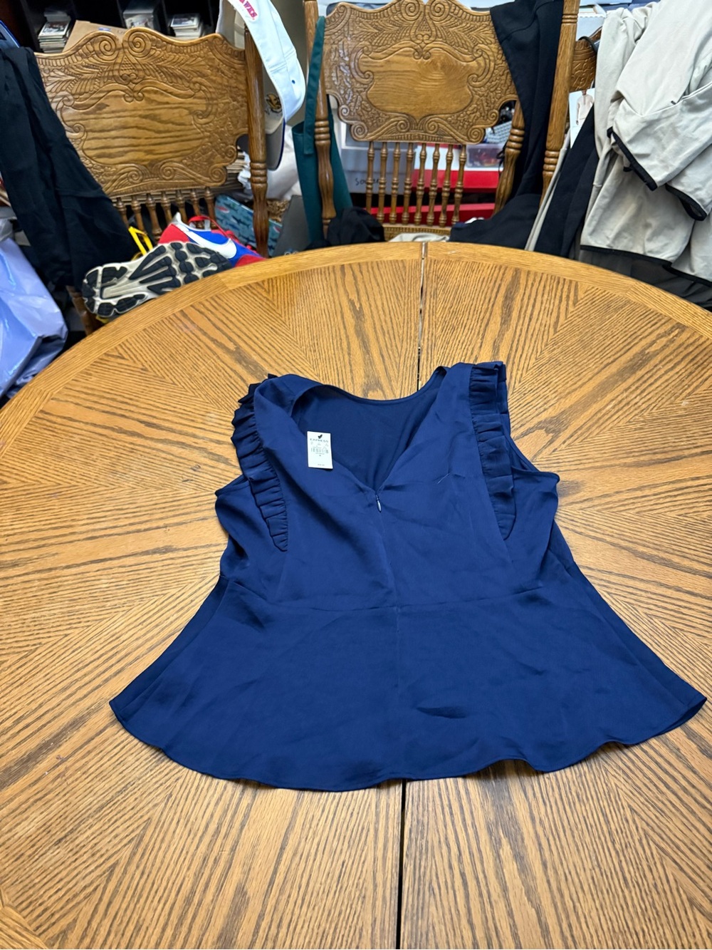 New with Tags Express Navy Ruffle Peplum Camisole